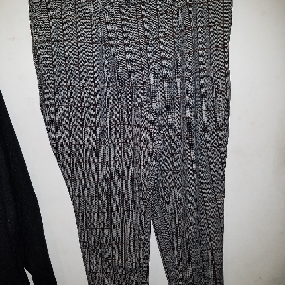 Cato Gray and Brown Plaid Trouser